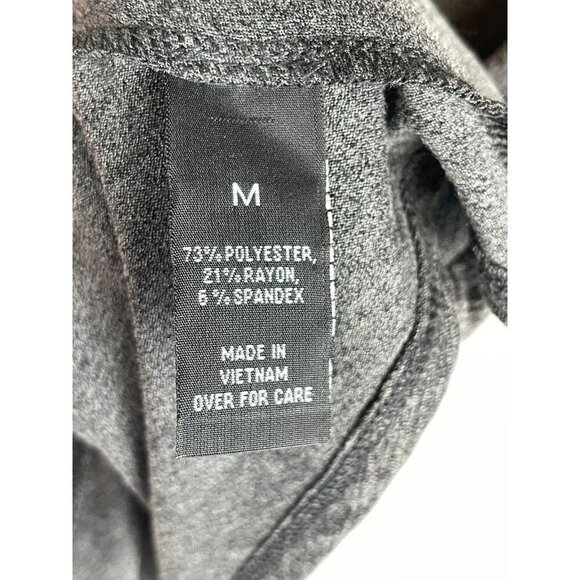 Alyx Medium Gray 3/4 Sleeve Sharkbite Top Criss Cross Neck - Picture 5 of 6